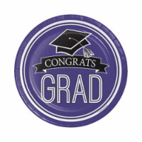 Hoffmaster Group 320075 School Spirit Purple Luncheon Plate, Pack of 10 - 18 Per Pack