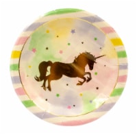 Creative Converting Unicorn Sparkle Foil Stamp Dinner Plates Perspective: Main