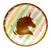 Creative Converting Unicorn Sparkle Foil Stamp Lunch Plates Perspective: Main