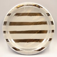 Creative Converting Dinner Plates - White / Silver Perspective: Main