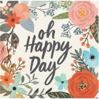 Creative Converting 330008 5 x 5 in. Brush Strokes Happy Day Beverage Paper Napkins, 24 Count