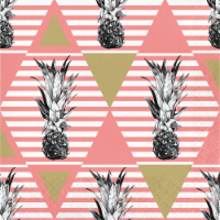 Creative Converting Pineapple Design Lunch Napkins - 16 pk - Pink/Black/Gold Perspective: Main