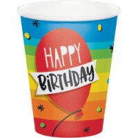 Creative Converting 332464 9 oz Rainbow Cake Paper Cups, 8 Count