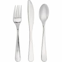 Creative Converting 334397 Metallic Silver Assorted Plastic Cutlery, 24 Count