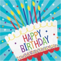 Creative Converting Birthday Cake Disposable Luncheon Napkins Perspective: Main