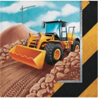 Creative Converting 339795 Big Dig Construction Beverage Napkins, 16 Count