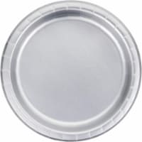 Creative Converting 343844 7 in. Silver Foil Dessert Plate - 8 Count - Case of 12