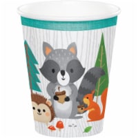 Creative Converting 343967 19 oz Wild One Woodland Paper Cup, 8 Count - Case of 12