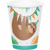 Creative Converting 344501 9 oz Sloth Party Paper Cups, 8 Count - Case of 12