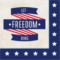 Creative Converting Let Freedom Ring Lunch Napkins - Red/White/Blue Perspective: Main
