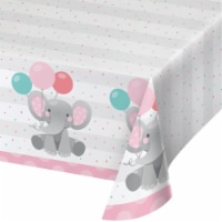 Creative Converting 346220 54 x 102 in. Enchanting Elephants Girl Paper Tablecloths - 6 Count