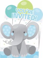Creative Converting Blue Elephant Birthday Pop Up Invitation