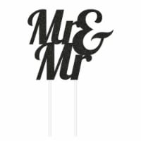 Creative Converting 346376 Mr. & Mrs. Glitter Cake Topper, Black - 12 Count