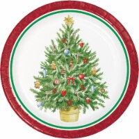 Hoffmaster Classic Christmas Tree Disposable Plates Perspective: Main