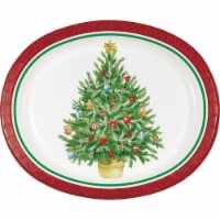 Hoffmaster Oval Platter Classic Christmas Tree Plate Perspective: Main