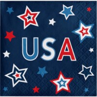 Creative Converting Patriotic Party 2-Ply Paper Cocktail Napkins - 16 Pack Perspective: Main