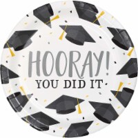 Creative Converting Graduation Fun Hooray Paper Dessert Plates - 8 Pack Perspective: Main