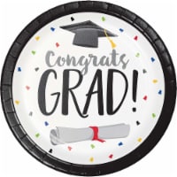 Creative Converting Graduation Fun Paper Plates - 8 Pack Perspective: Main