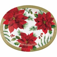 Party Creations Posh Pointsettia Oval Platter Disposable Plates Perspective: Main