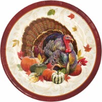 Creative Converting Thanksgiving Turkey Disposable Dinner Plates - 8 Pack Perspective: Main