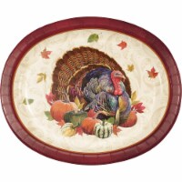Creative Converting Thanksgiving Turkey Disposable Oval Platters - 8 Pack Perspective: Main