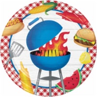 Party Creations Summer Outdoor Dinner Plates - Gingham Cookout Perspective: Main