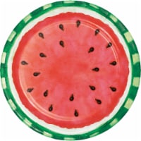 Party Creations Summer Outdoor Dinner Plates - Watermelon Stripes Perspective: Main