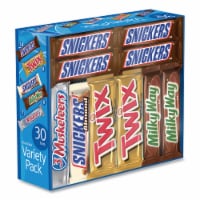 M&M Mars Chocolate Bar Variety Pack, 55 Ounce, 30 Count