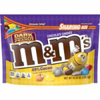 M&M's® Dark Chocolate Peanut Candies Sharing Size Bag Perspective: Main