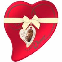 Dove Valentines Day Assorted Chocolate Candy Heart-Shaped Gift Tin Perspective: Main