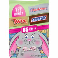 SNICKERS, TWIX & 3 MUSKETEERS Minis Assorted Chocolate Easter Candy Spring Variety Mix 65 Piece Bag Perspective: Main