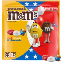 M&M'S Peanut Red White & Blue Summer Candy Party Size Bag Perspective: Main