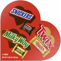 Snickers Twix & Milky Way Valentines Day Assorted Chocolate Heart-Shaped Candy Gift Box Perspective: Main