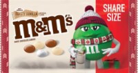M&M's White Chocolate Toasty Vanilla Share Size Christmas Candy Bag Perspective: Main