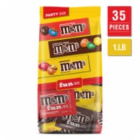 M&M'S Milk Chocolate Peanut & Peanut Butter Fun Size Variety Pack Party Size Candy Bulk Bag Perspective: Main