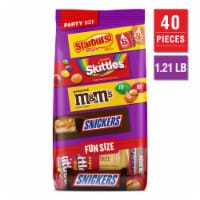 M&M'S Peanut Snickers Starburst & Skittles Fun Size Candy Variety Pack Party Size Bulk Bag Perspective: Main