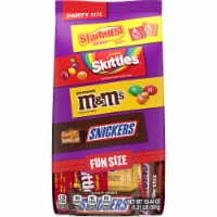 M&M'S Peanut Snickers Starburst & Skittles Fun Size Candy Variety Party Size Bag Perspective: Main