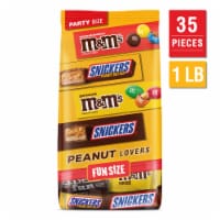 Snickers & M&M'S Fun Size Peanut and Peanut Butter Chocolate Candy Variety Pack Bulk Bag Perspective: Main
