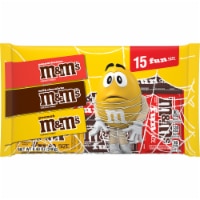 M&M'S Milk Chocolate Peanut & Peanut Butter Fun Size Halloween Candy Variety Pack Bag Perspective: Main