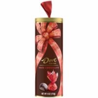 Dove Truffle Dark Chocolate Christmas Candy Tin Tube Perspective: Main