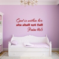 VWAQ God is Within Her She Shall Not Fall Wall Decal Psalm 46:5