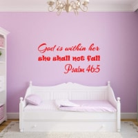 VWAQ God is Within Her She Shall Not Fall Wall Decal Psalm 46:5