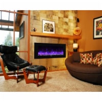 Caesar Fireplace CHFP-50B 50 in. Luxury Linear Wall Mount Recess Freestanding Multi Color Fla