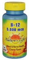 Nature's Life Cherry B-12 Lozenges Perspective: front