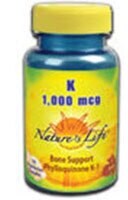 Nature's Life K-1 Phylloquinone 1000 mg Vegetarian Capsules