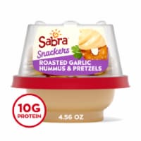 Sabra Snackers Roasted Garlic Hummus with Pretzels Perspective: Main