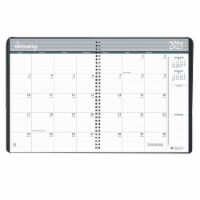 Monthly Calendar Planner, 2 Year, Black, 8-1/2  x 11