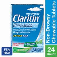 Claritin 24 Hour Allergy Relief Cool Mint Chewable Tablets Loratadine 10mg