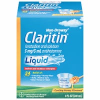 Claritin® Liquid Non-Drowsy Honey Flavored Loratadine Oral Solution Perspective: Main