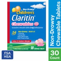 Children's Claritin 24 Hour Allergy Relief BubbleGum Chewable Loratadine 5mg